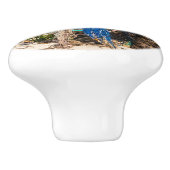 Gevist netten die op het strand drogen keramische knop (Zijkant)