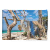 Gevist netten die op het strand drogen kussensloop (Achterkant)