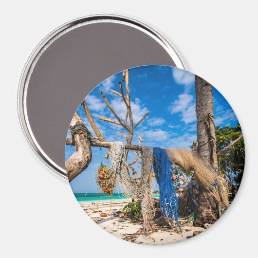 Gevist netten die op het strand drogen magneet (Voorkant / Achterkant)