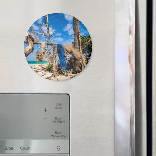 Gevist netten die op het strand drogen magneet (Insitu (Koelkast))