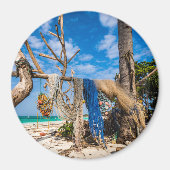 Gevist netten die op het strand drogen magneet (Voorkant)