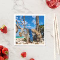 Gevist netten die op het strand drogen