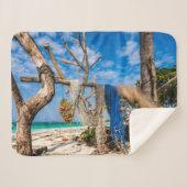 Gevist netten die op het strand drogen sherpa deken (Voorkant (horizontaal))