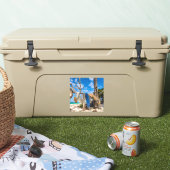 Gevist netten die op het strand drogen sticker (Koeler)