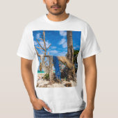 Gevist netten die op het strand drogen t-shirt (Voorkant)