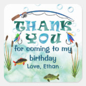 Gevist, O-Fish-ally, 1e verjaardagsgunsten Vierkante Sticker (Voorkant)