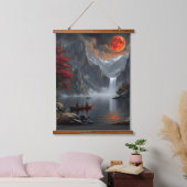 Gevist onder de rode maan hangend wandkleed (Slaapkamer)