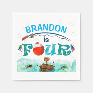 Gevist op de vierde verjaardagsfeestdag voor visse servet