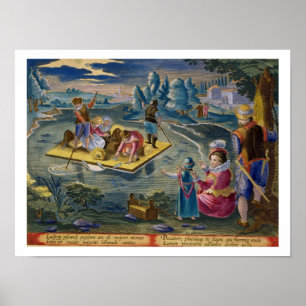 Gevist op een meer van Night, bord 101 uit Venati Poster