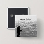 Gevist op het meer vierkante button 5,1 cm (Voorkant /achterkant)