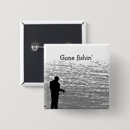 Gevist op het meer vierkante button 5,1 cm (Voorkant /achterkant)