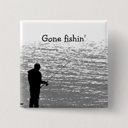 Gevist op het meer vierkante button 5,1 cm (Voorkant)