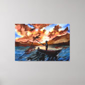 Gevist op Sunset Canvas Afdruk (Voorkant)