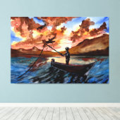 Gevist op Sunset Canvas Afdruk (Insitu (Houten vloer))