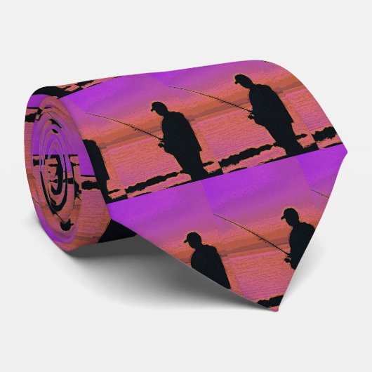 Gevist op Sunset Silhouette Stropdas (Opgerold)