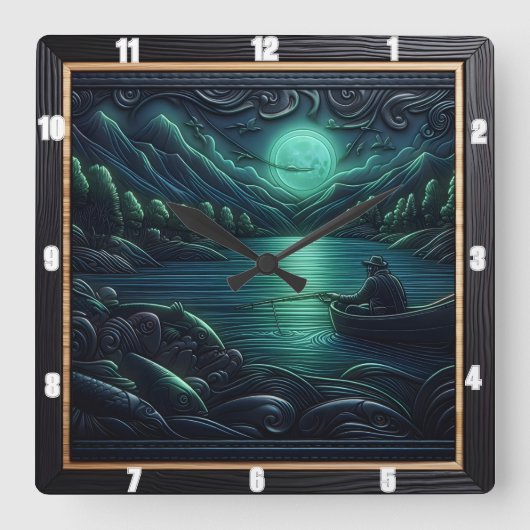 Gevist op Sunset Vierkante Klok (Voorkant)