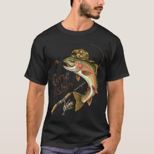 Gevist op vissen Camouflage Forel Vis Vintage Viss T-shirt