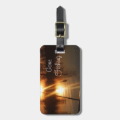 Gevist op zonsondergang bagagelabel (Voorkant verticaal)