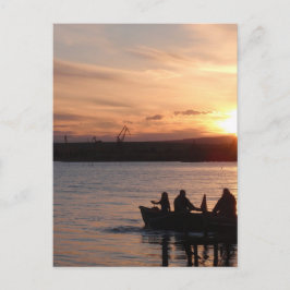 Gevist op zonsondergang briefkaart