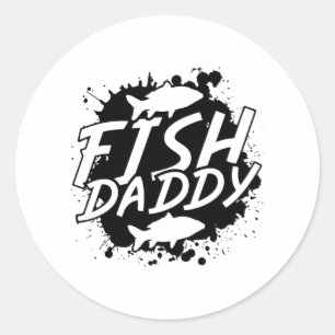 Gevist papa vis ronde sticker