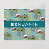 Gevist patroon met aangepaste naam briefkaart (Voorkant)