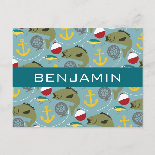 Gevist patroon met aangepaste naam briefkaart (Voorkant)