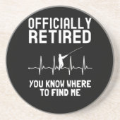 Gevist pensioen 2022 grappig gepensioneerd Fisher Zandsteen Onderzetter (Voorkant)