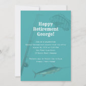 Gevist Pensioen Partij Zee Blauwe Uitnodiging (Voorkant)