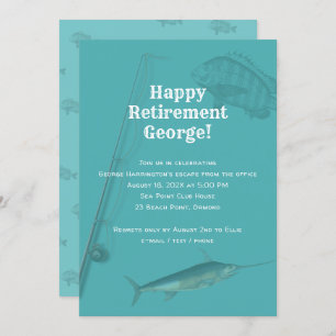 Gevist Pensioen Partij Zee Blauwe Uitnodiging