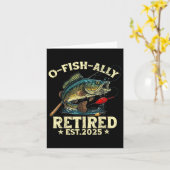 Gevist Pensioengeschenk O-fish-ally Gepensioneerd  Kaart (Gele Bloem)