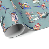 Gevist Pin Up Meisjes Cadeaupapier (Rol Hoek)