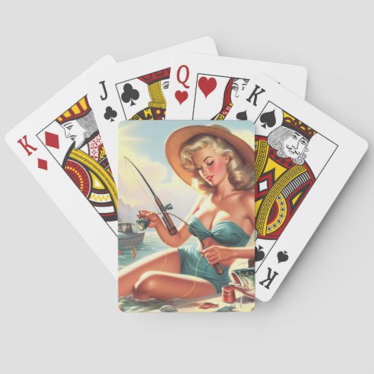 Gevist Pin Up Pokerkaarten (Achterkant)