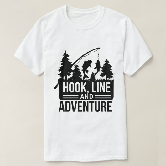 Gevist Pole & Catch Outdoor Camping Illustratie T-shirt (Design voorkant)