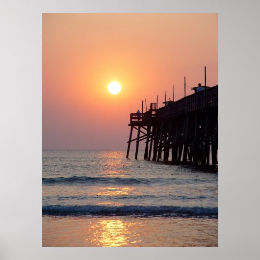 Gevist Poster Daytona Beach Sunglow Pier Sunrise (Voorkant)