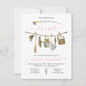 Gevist Reel Baby shower Clothesline Girl Kaart (Voorkant)