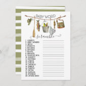 Gevist Reel Clothesline Baby Word Scramble Kaart (Voorkant / Achterkant)