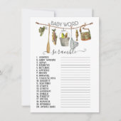 Gevist Reel Clothesline Baby Word Scramble Kaart (Voorkant)