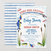 Gevist Reel Opgewonden Baby shower Uitnodiging (Voorkant / Achterkant)