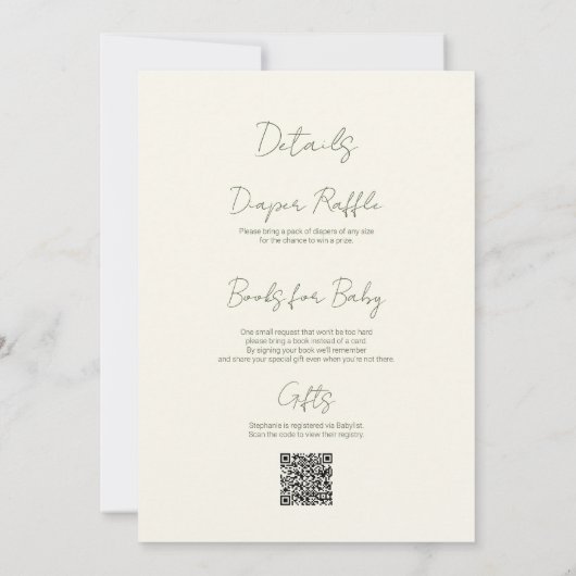 Gevist Reel Opgewonden Boy Baby shower QR-code Kaart (Achterkant)