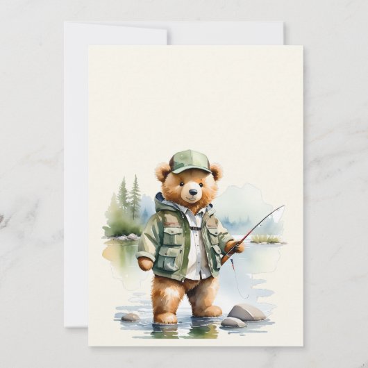 Gevist Reel Opgewonden Jongen Baby shower Kaart (Achterkant)