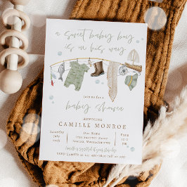 Gevist Reel Opgewonden Jongen Baby shower Kaart