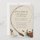 Gevist Reel Waterverf Boy Baby shower Kaart (Voorkant)