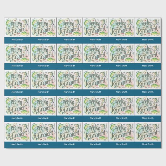 Gevist Reeling in Retirement Party waterverf Cadeaupapier (Vlak)