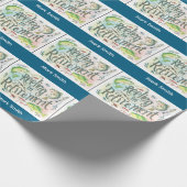 Gevist Reeling in Retirement Party waterverf Cadeaupapier (Hoek)