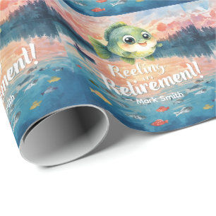 Gevist Reeling in Retirement Party waterverf Cadeaupapier
