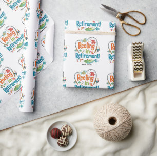 Gevist Reeling in Retirement Party waterverf Cadeaupapier