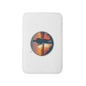 Gevist Retro Gevist vis Zee zonsondergang Badmat (Voorkant Verticaal)