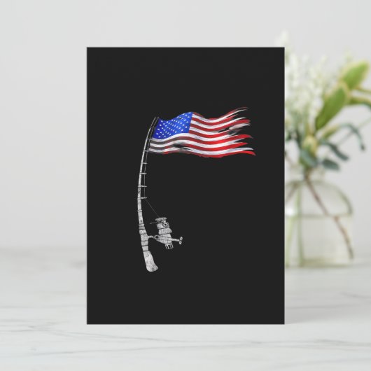  Gevist Rod American Flag Funny Vist Gi Save The Date (Staand voorkant)