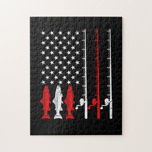 Gevist Rod American Flag  Vist Legpuzzel (Verticaal)