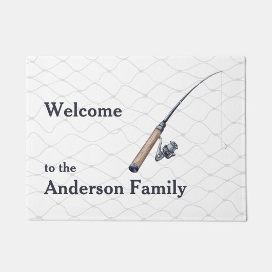 Gevist Rod en Net Welkom Deurmat (Voorkant)